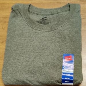 Hanes Cool Dri Wicking Short Sleeve Crew Green Luck Heather (Medium) New